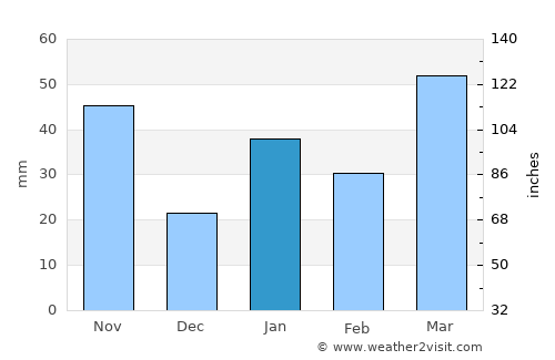 Palmira average rain in January