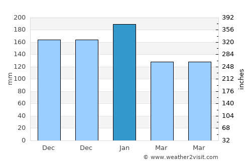 Palmital average rain in January