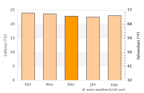 Palo Negro average temperature in December