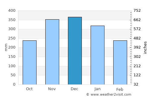 Palo average rain in December