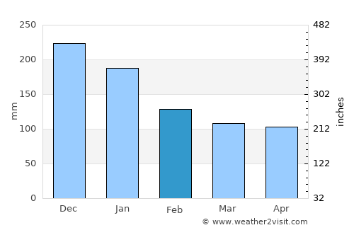Palompon average rain in February