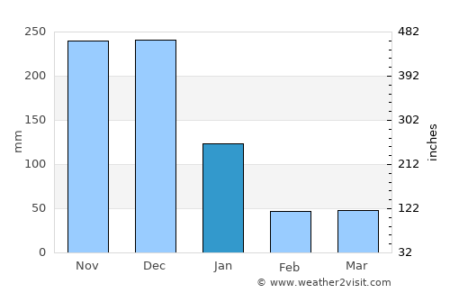Panalingaan average rain in January
