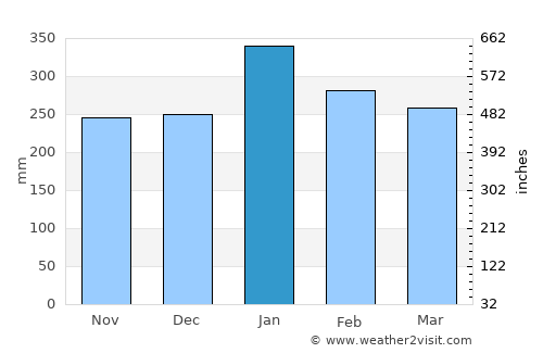 Pandeglang average rain in January