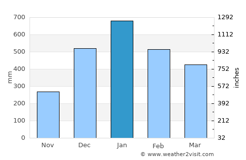 Pangkajene average rain in January
