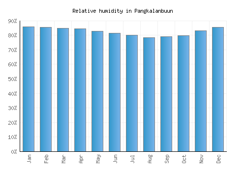 Pangkalanbuun relative humidity averages