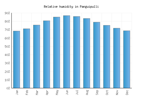 Panguipulli relative humidity averages