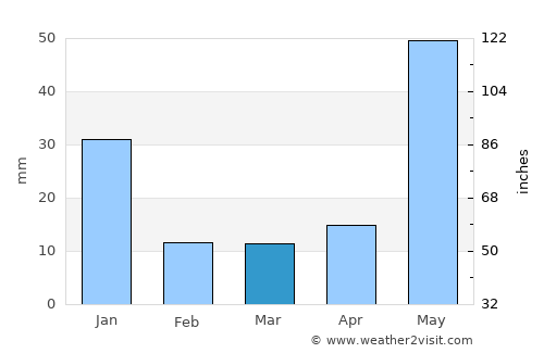 Panruti average rain in March