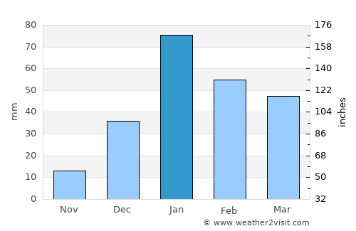 Pāonta Sāhib average rain in January