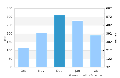 Pará de Minas average rain in December