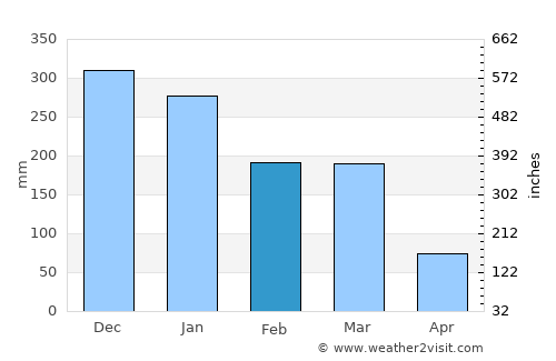 Pará de Minas average rain in February