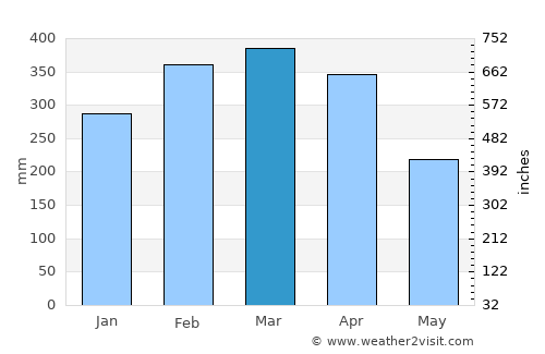 Paragominas average rain in March