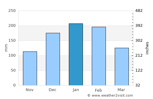 Paranapanema average rain in January