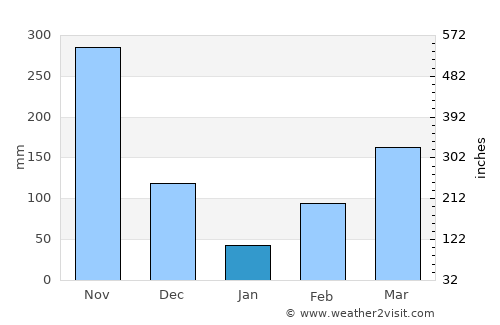Paratebueno average rain in January