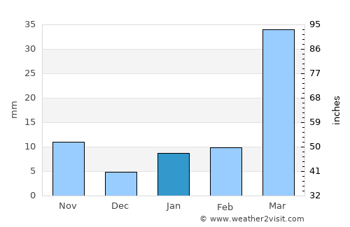 Paro average rain in January