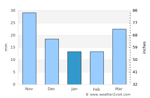 Parral average rain in January