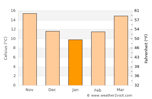Pascagoula average temperature in January