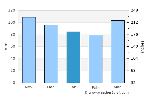 Passaic average rain in January