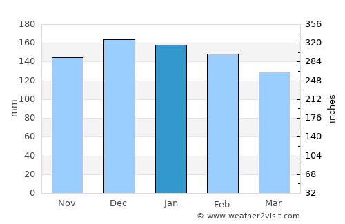 Passo Fundo average rain in January