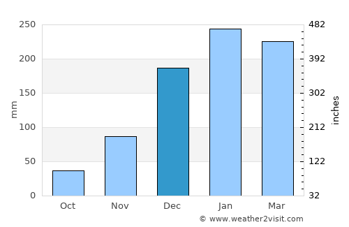 Pasuruan average rain in December