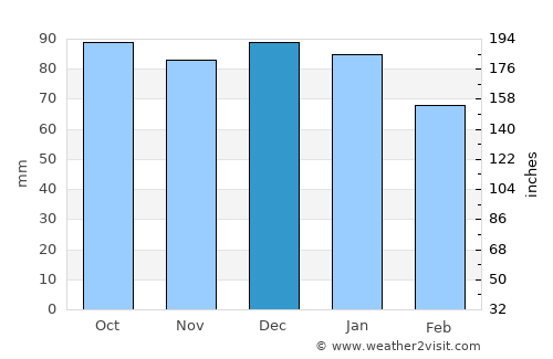 Patea average rain in December