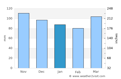 Paterson average rain in January