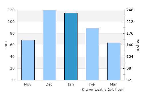 Patitírion average rain in January