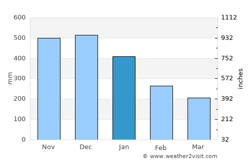 Patong average rain in January