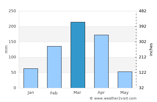 Patos average rain in March