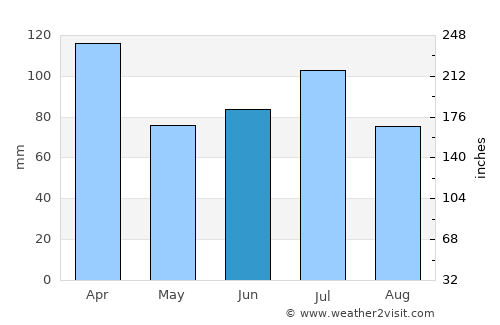 Pau Brasil average rain in June