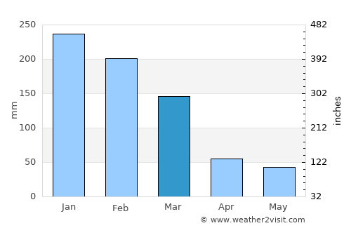 Paulínia average rain in March