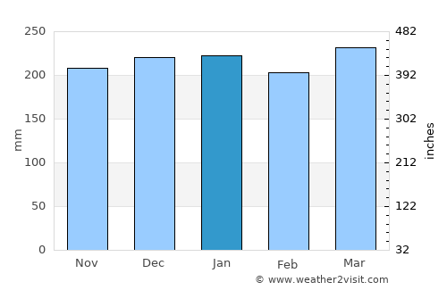 Payakumbuh average rain in January