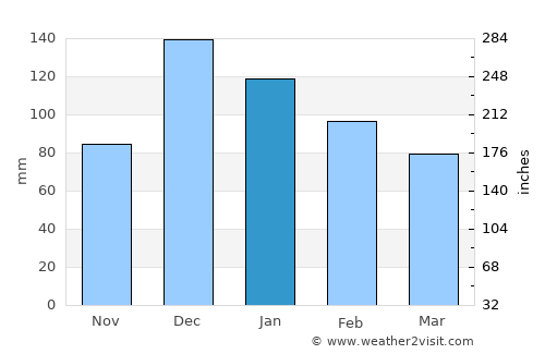 Pazarlar average rain in January