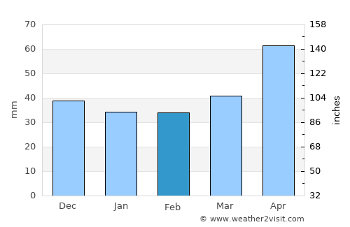 Pazaryolu average rain in February