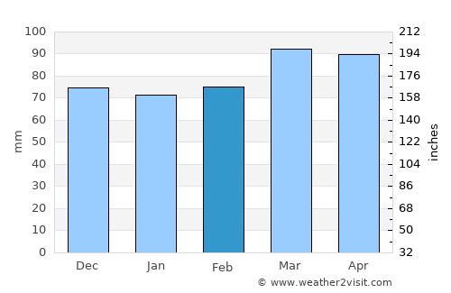 Pearisburg average rain in February