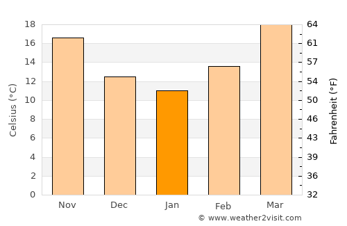 Pearsall average temperature in January
