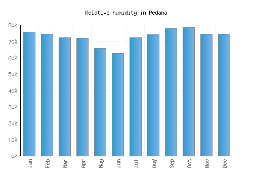 Pedana relative humidity averages
