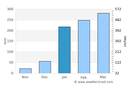 Pedernales average rain in January
