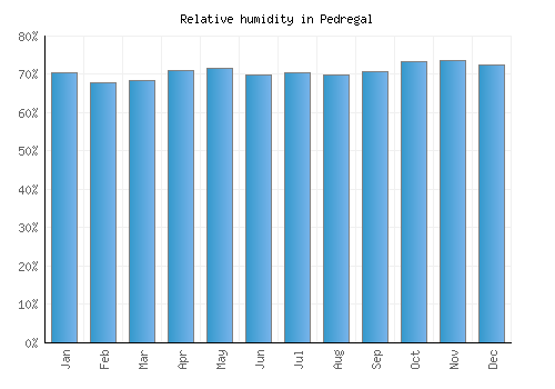 Pedregal relative humidity averages