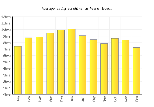 Pedro Meoqui average daily sunshine chart