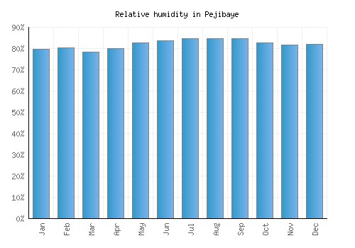 Pejibaye relative humidity averages
