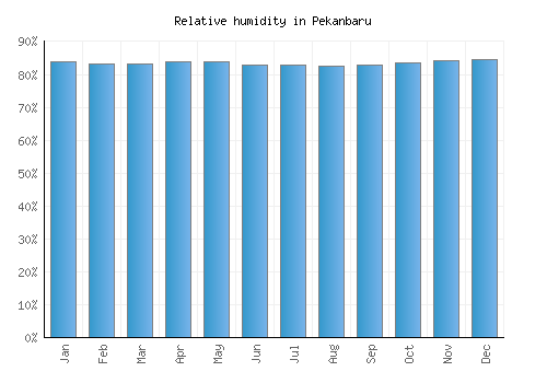 Pekanbaru relative humidity averages