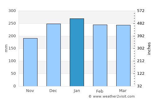Pekutatan average rain in January