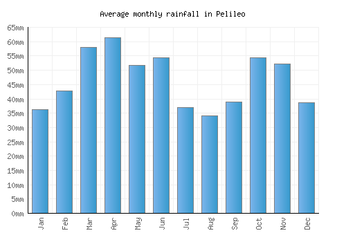 Pelileo monthly rainfall chart (mm)