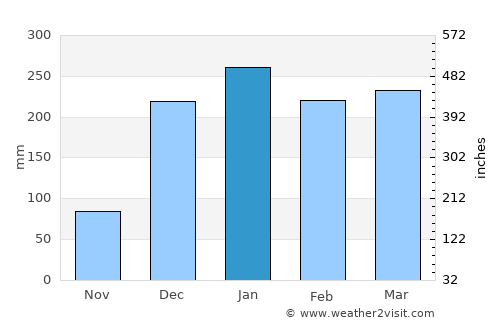 Penatu average rain in January