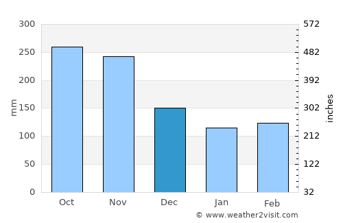 Pereira average rain in December