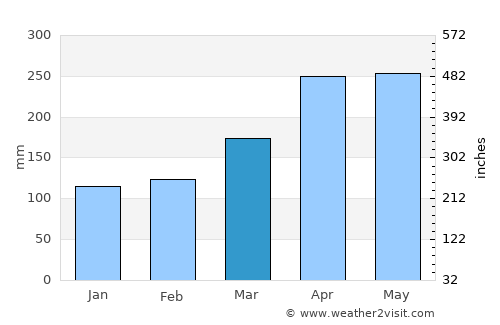 Pereira average rain in March