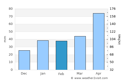 Perico average rain in February