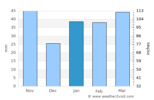 Perico average rain in January