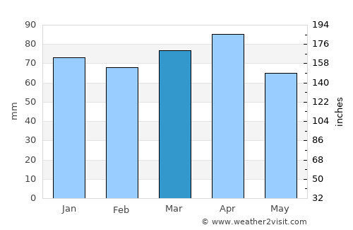 Pertek average rain in March