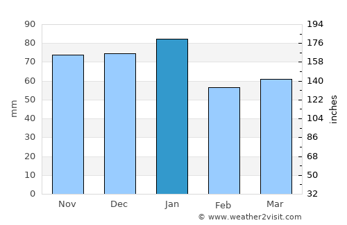Perth average rain in January